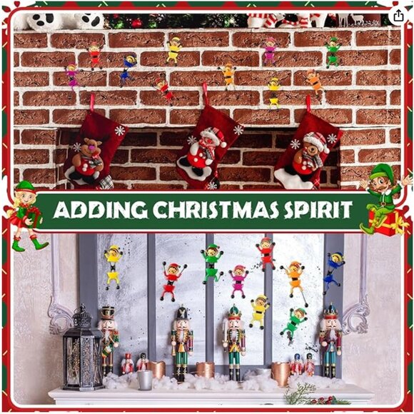 12 Joyfy Christmas Elf Sticky Climber Toys  Individually Wrapped - Picture 4 of 7